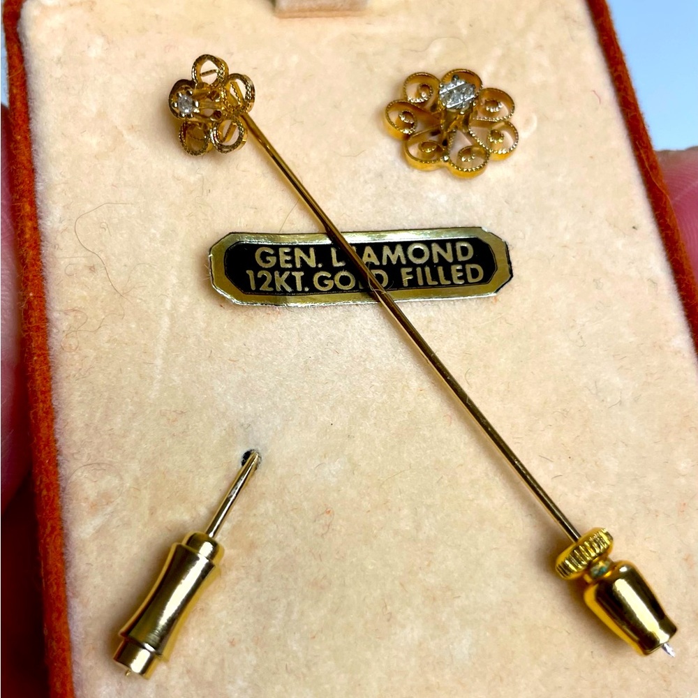 NIB Vintage EsJay Diamond Brooches